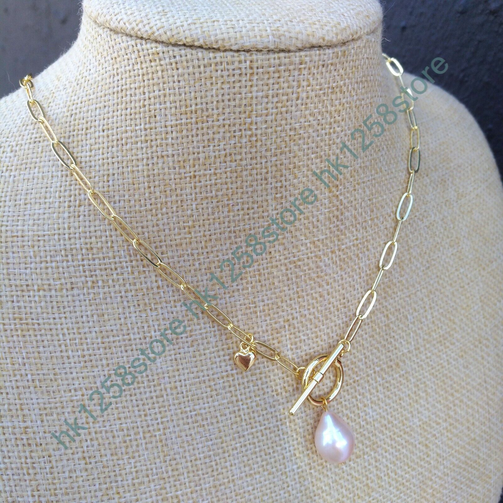 18″ AAAA+ South Sea Pink 9-12mm Pendant Pearl Necklace 14K Gold P
