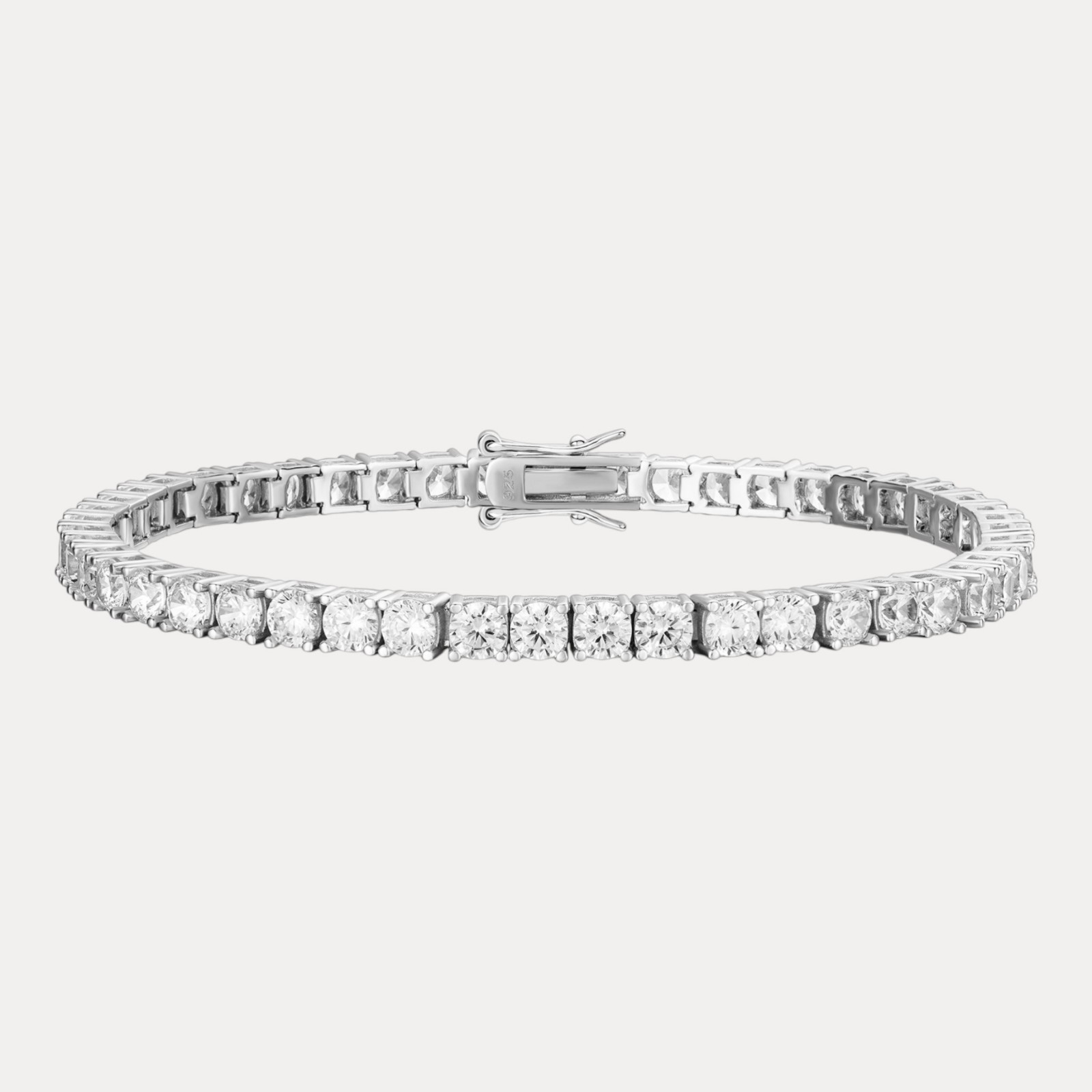4mm Tennis Bracelet – Moissanite Or CZ – 925 Silver or 14k Gold/Rose Vermeil