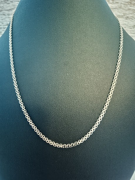 18-inch Bismark rose gold over 925-2.4mm chain
