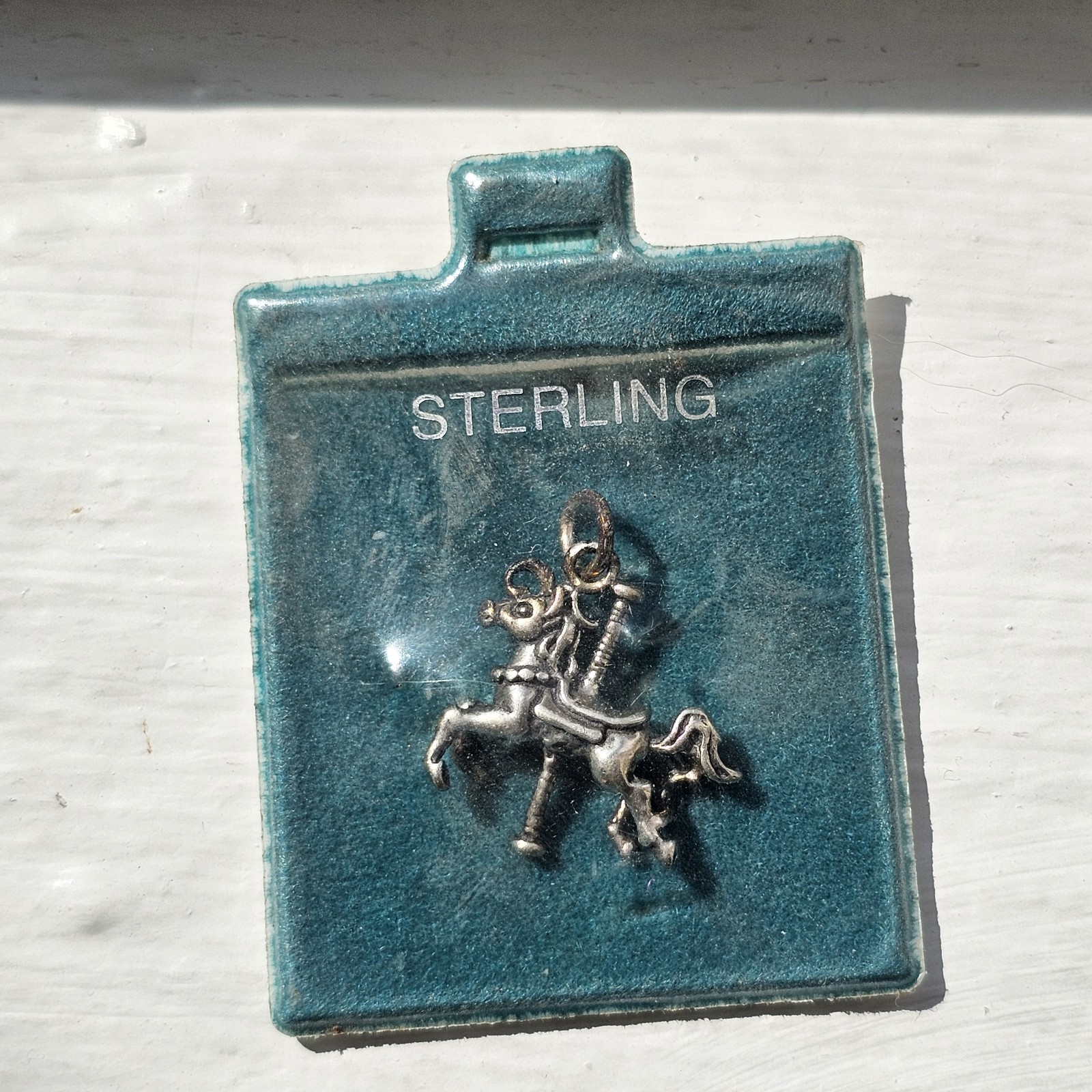 Sterling Silver Carousel Horse Pendant New