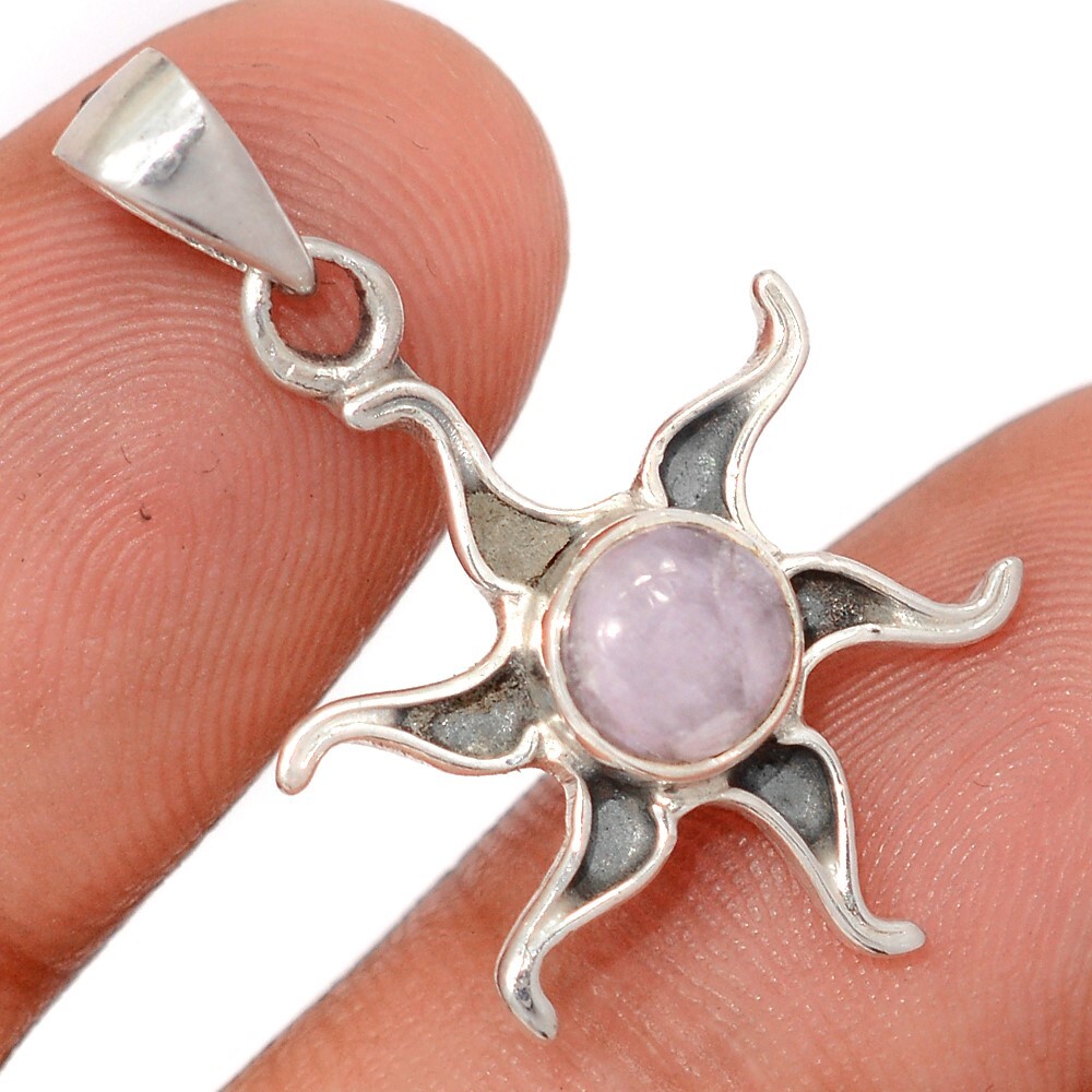 Sun – Natural Pink Kunzite 925 Sterling Silver Pendants Jewelry CP74713