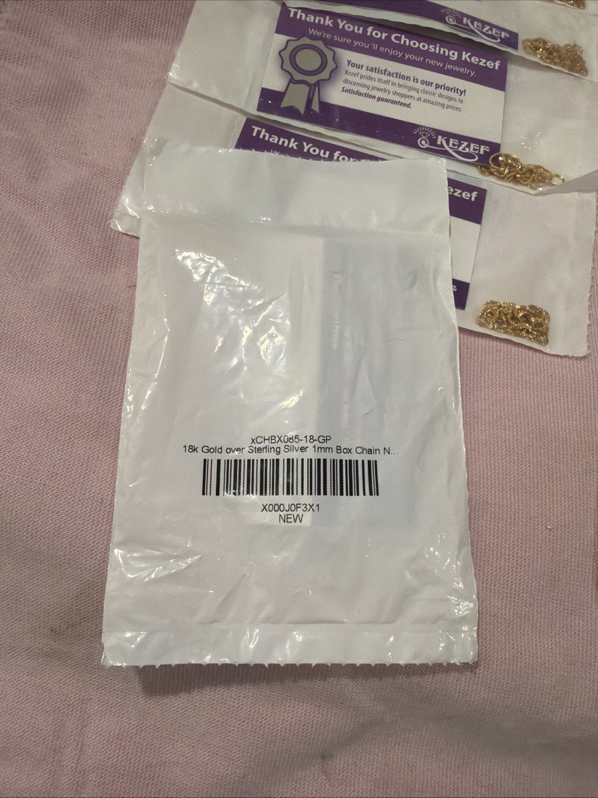 10 Pc Sealed 18k Gold Italy 925 Sterling Silver 1MM Box Chain Necklaces 17 1/2”