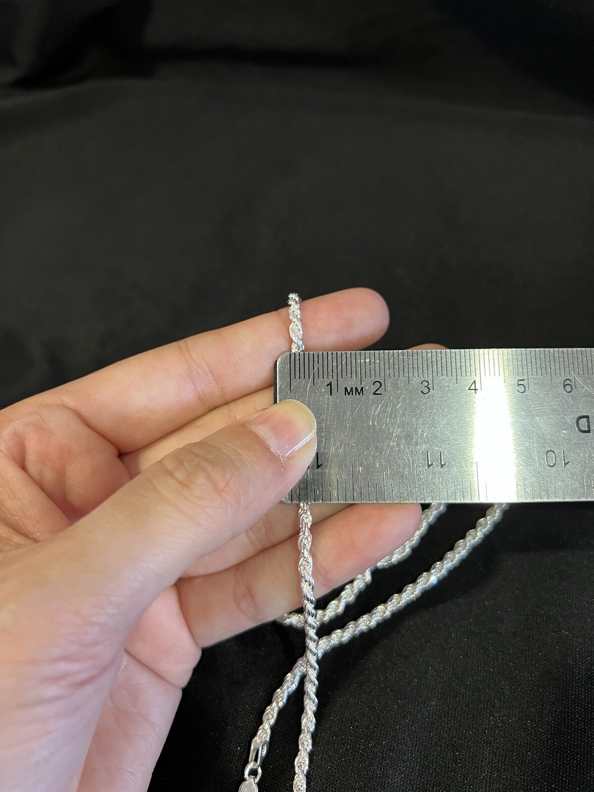 .925 Sterling Silver Men Women Twisted Rope Chain Necklace 18 20 22 24 26 28 30
