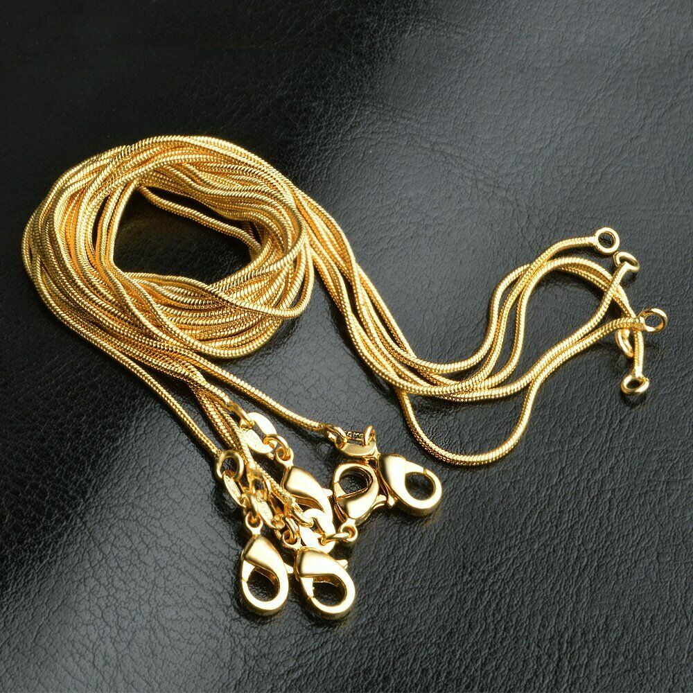 Genuine 18K Yellow Gold Filled 36″ 1.2mm Thin Snake Chain Necklace, Nickel-Free