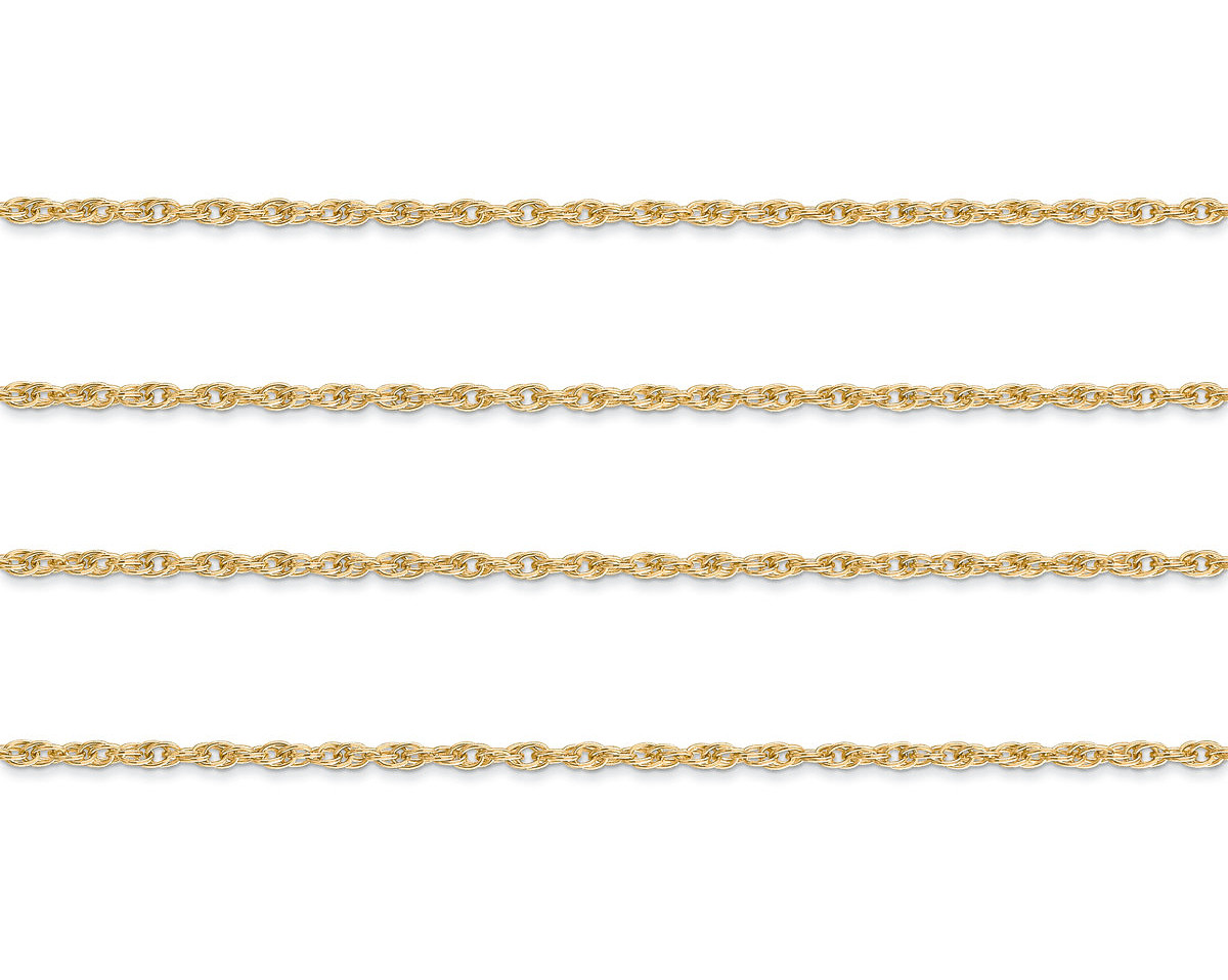 14K Yellow Gold Rope Chain 1mm wide Lightweight Pendant Necklace 16 18 20 22 24″