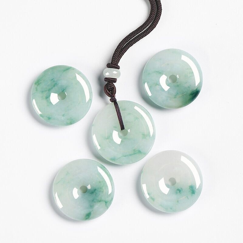 Natural Green Jade Quality Jadeite Safety Buckle Female Necklace Pendant Male