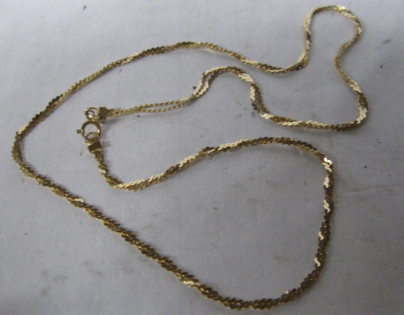 14K SOLID GOLD 16″ BRAIDED SERPENTINE 2MM NECKLACE CHAIN 3.4 GRAMS NICE