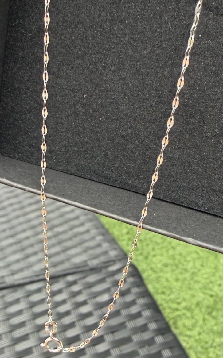 10k gold Faceted Station Necklace Sleek Layered Shine 18”