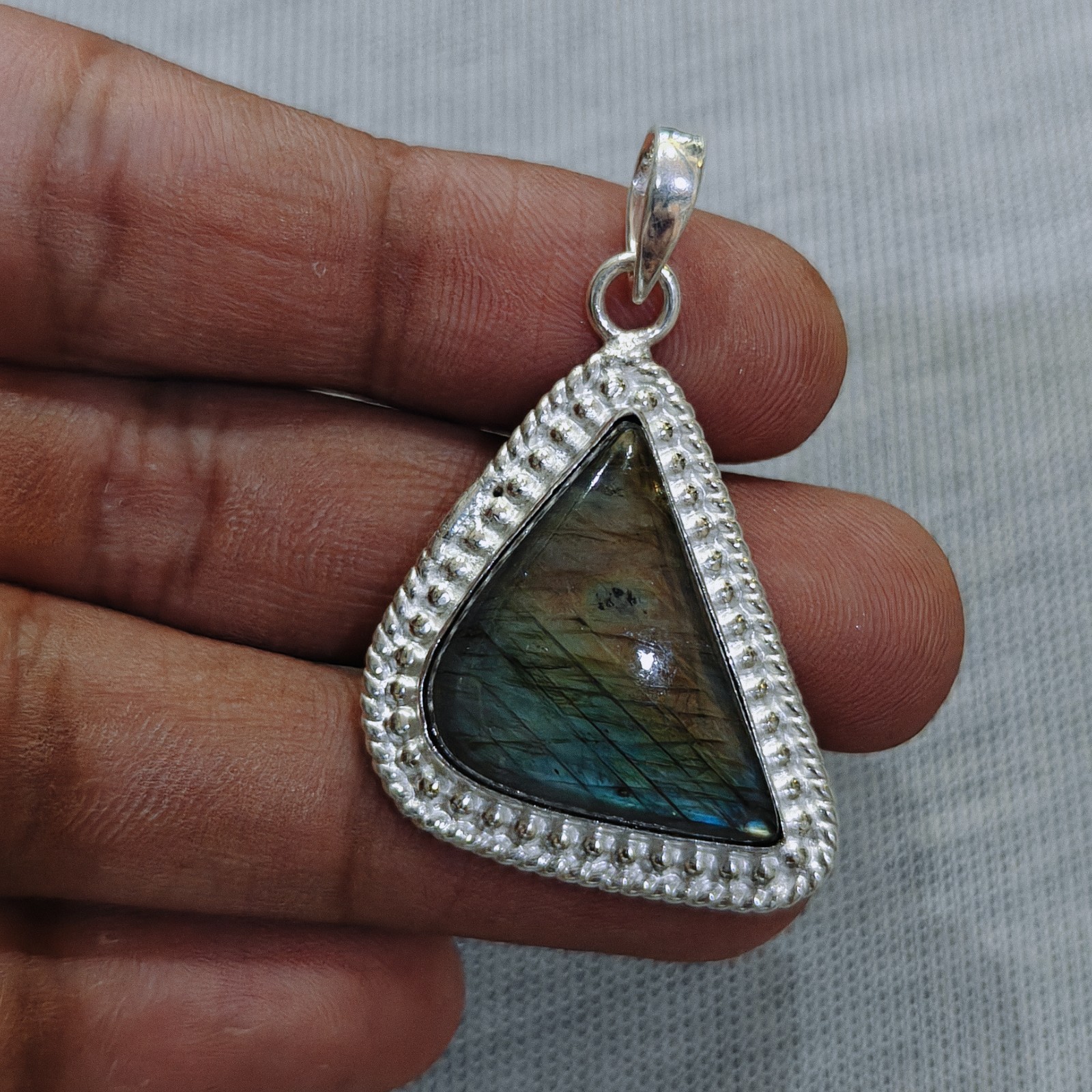 Natural Labradorite 925 Sterling Silver Gemstone Pendant Handmade Pendant Gift