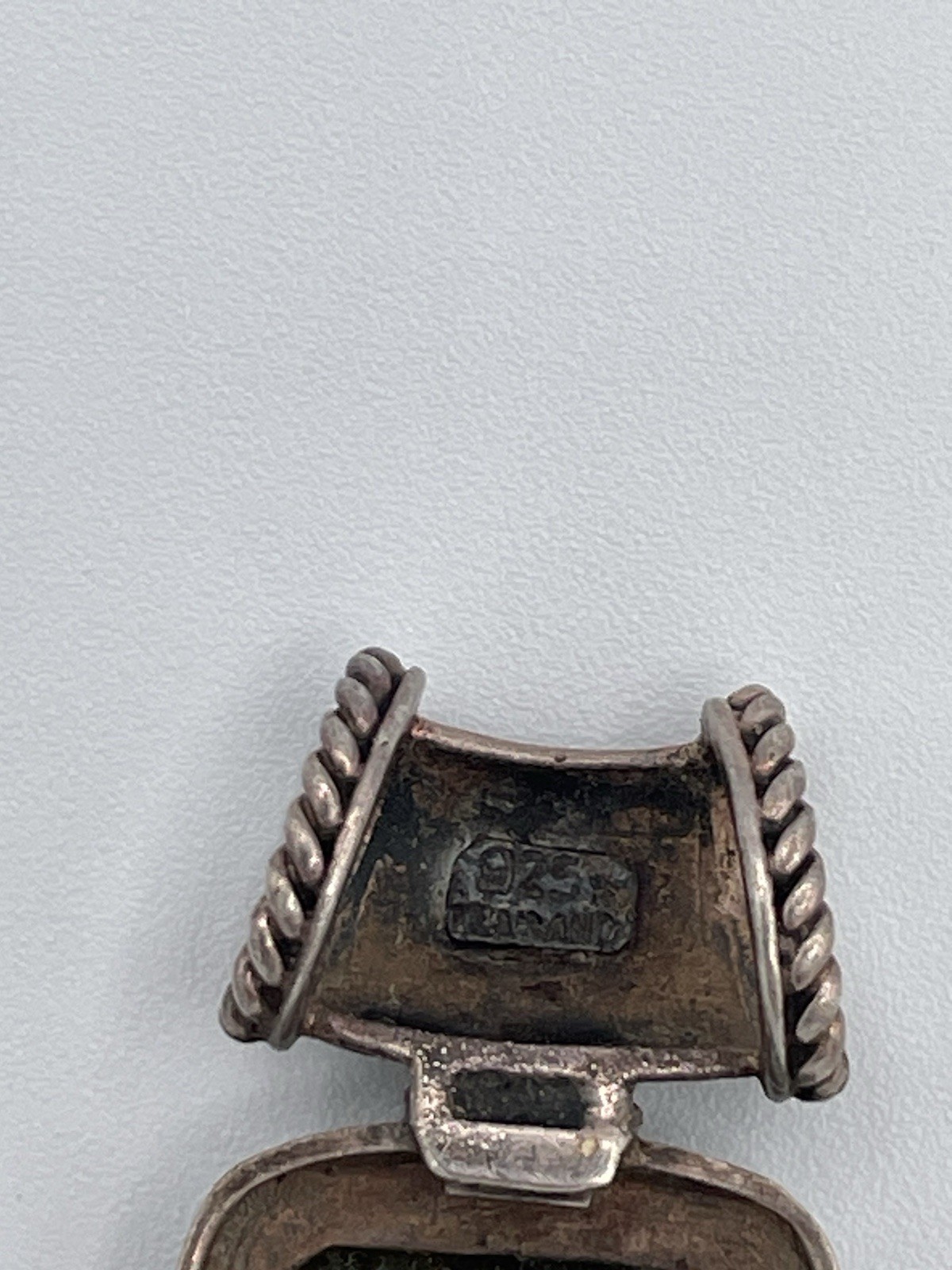 925 Sterling Silver Turquoise Pendant Thailand Vintage Southwest Western Jewelry