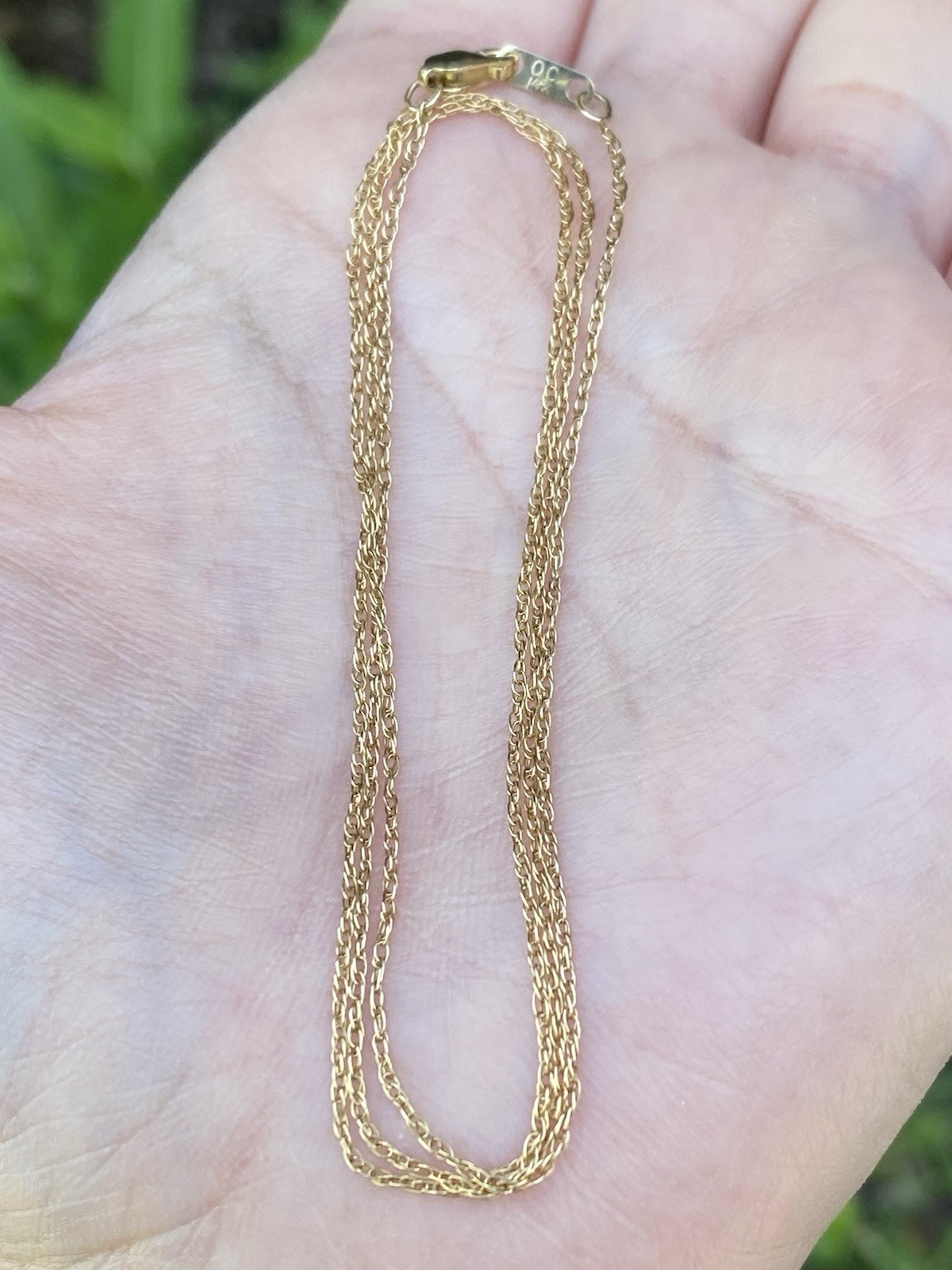 Real 14K Yellow Gold Wheat Chain Necklace 20 Inches, 1.22 Grams