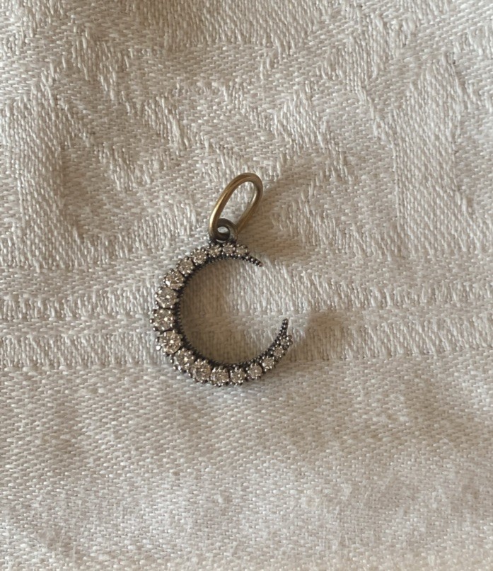 Erica Molinari Baby Pave Diamond Moon Charm