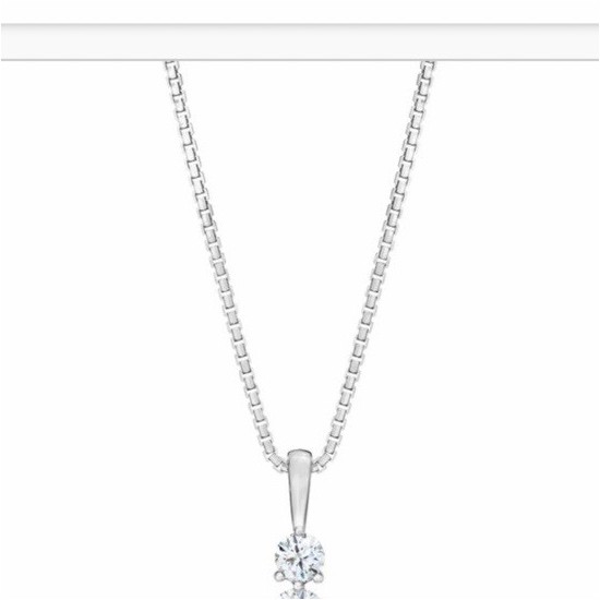 Costco Wholesale 14k White Gold 3-Stone Diamond Pendant Necklace 1.00ctw VS2/I