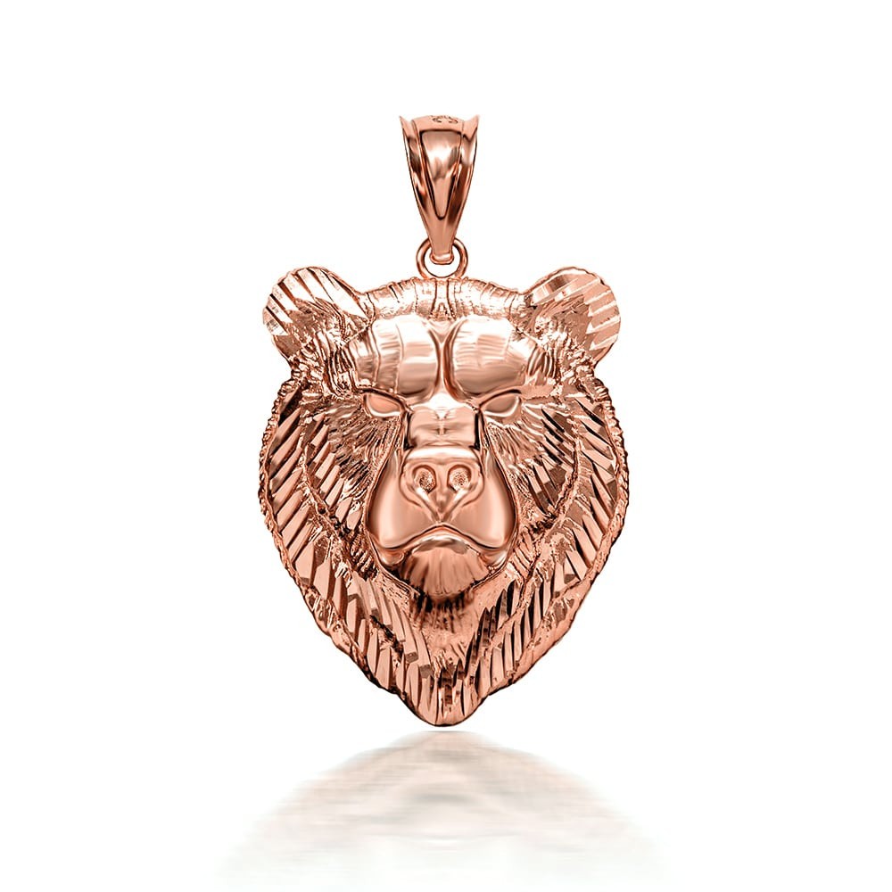 Gold Bear Pendant Necklace (Available in Yellow/Rose/White Gold)