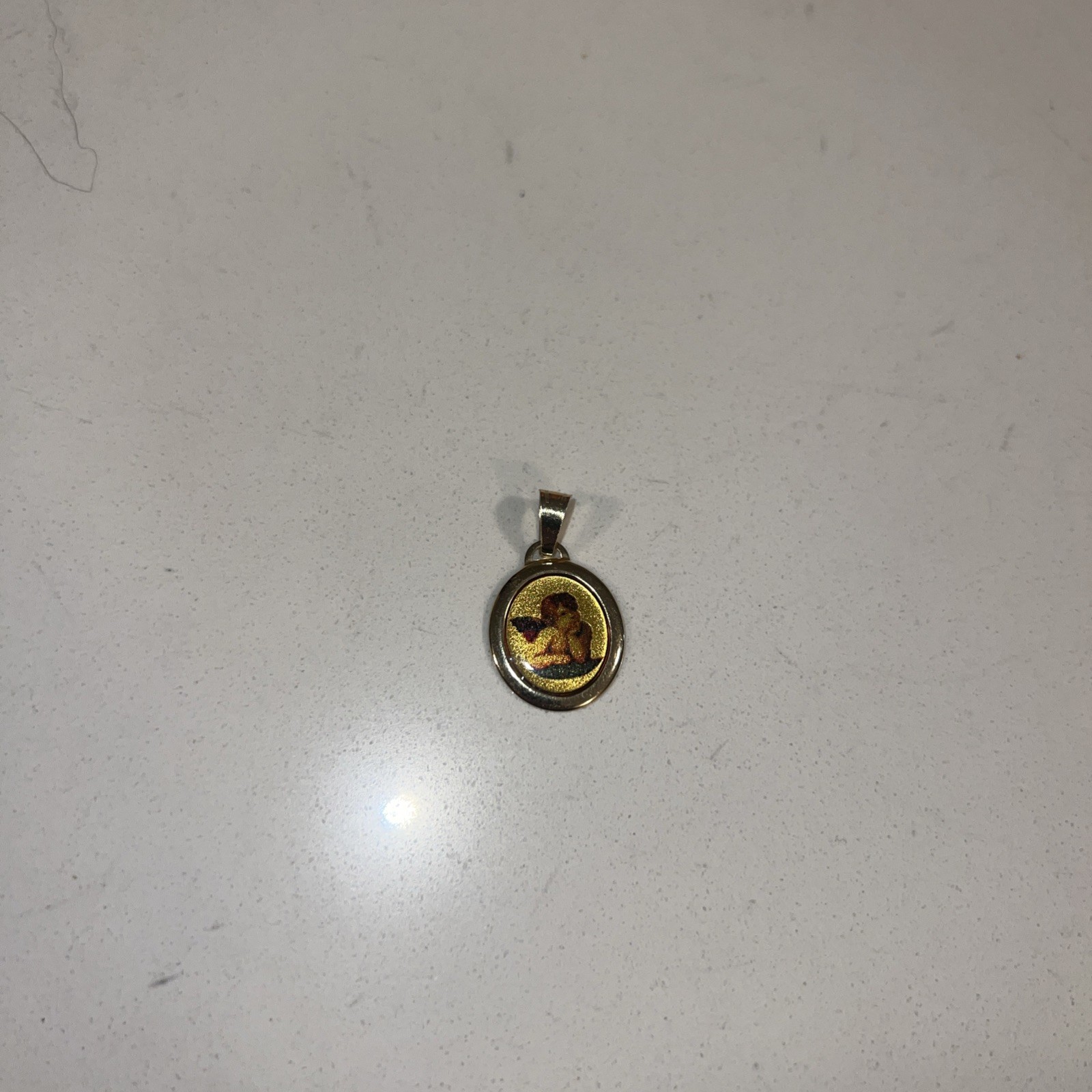 Vintage 14k Gold Cherub Pendant Angel