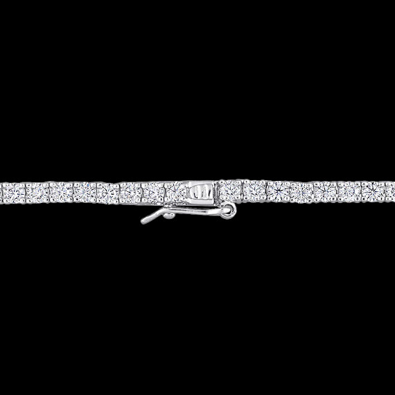 Voss+Agin 12.5 Carat Brilliant Sapphire Tennis Necklace (14k Gold Plated, 18″)