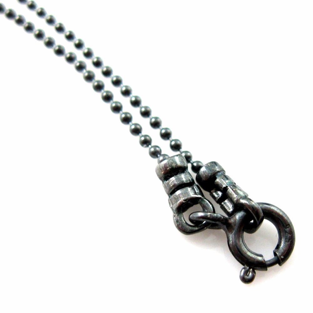 Oxidized Sterling Silver Necklace – 1.2mm Ball Chain (16″-36″)