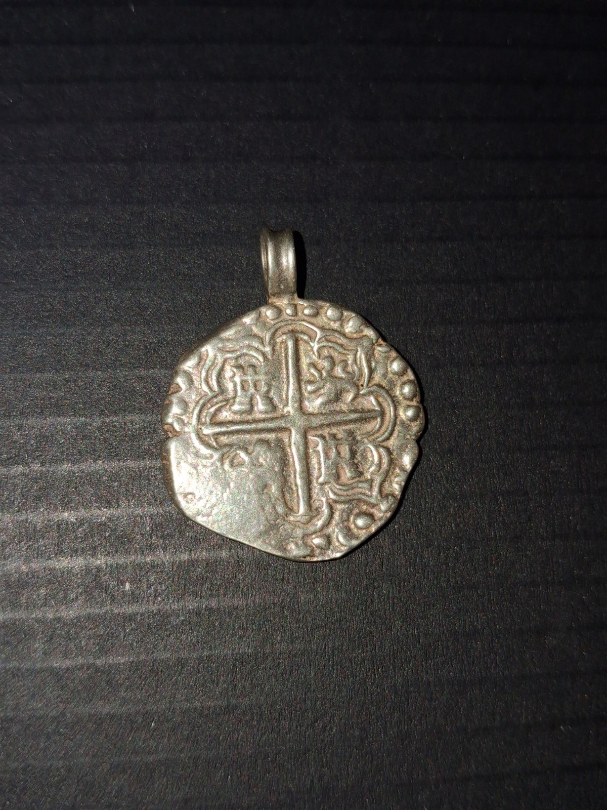 Signed Sterling Silver Replica Cob Coin Pendant 4.5g