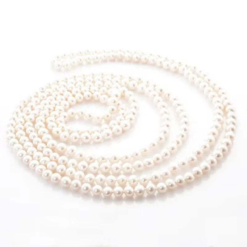 classic 8-9mm south sea white pearl necklace 48 inch 925s