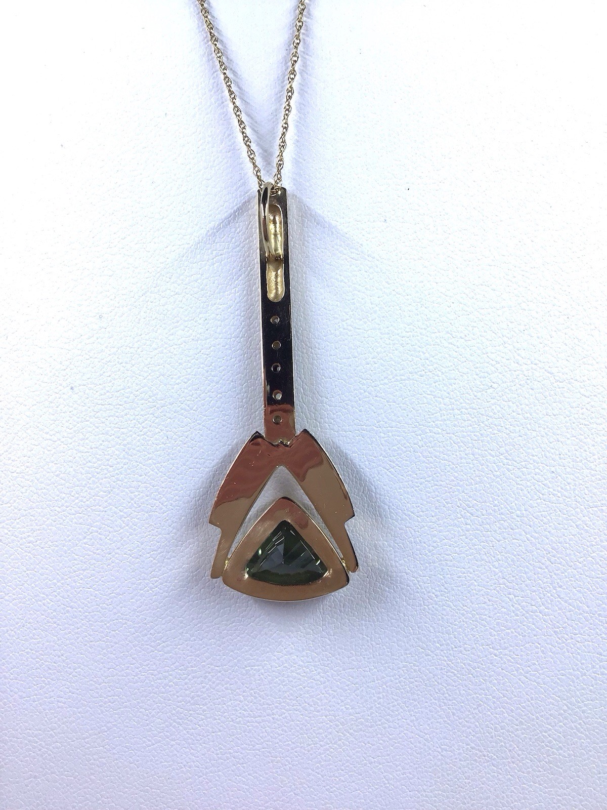 14K YG Tashmarine & Diamond Pendant