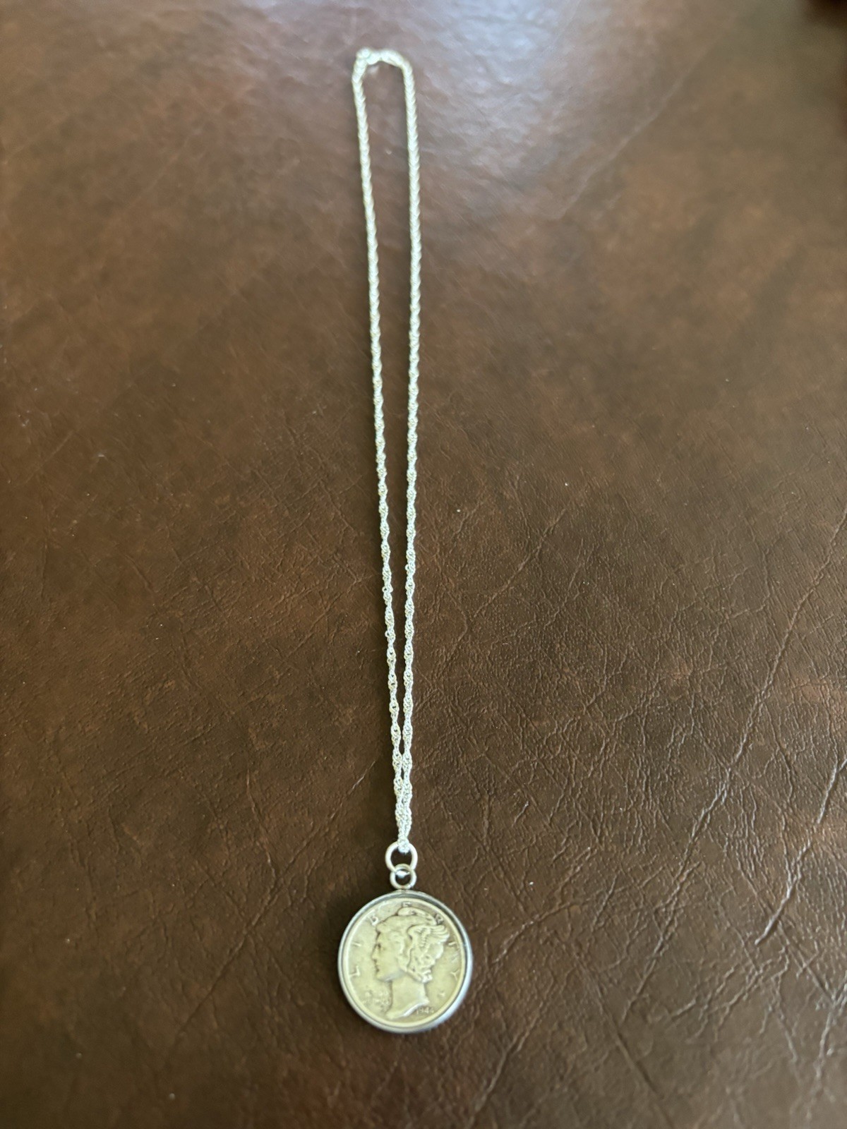 Lovely Chain, Beautiful Coin: Sterling Silver Italian Chain and 90% Silver Dime