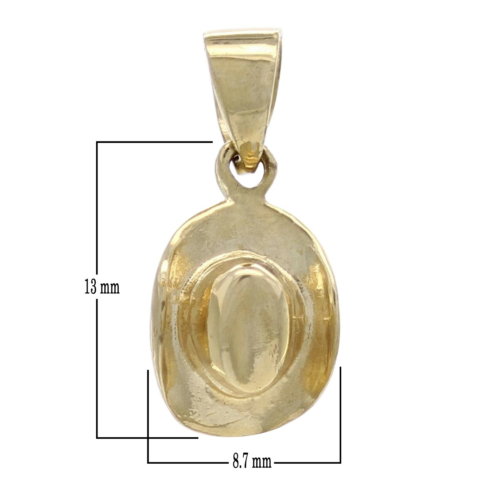 14k Yellow Gold Rodeo Horse Cowgirl Hat Cowboy Hat Charm Pendant 1.1 grams