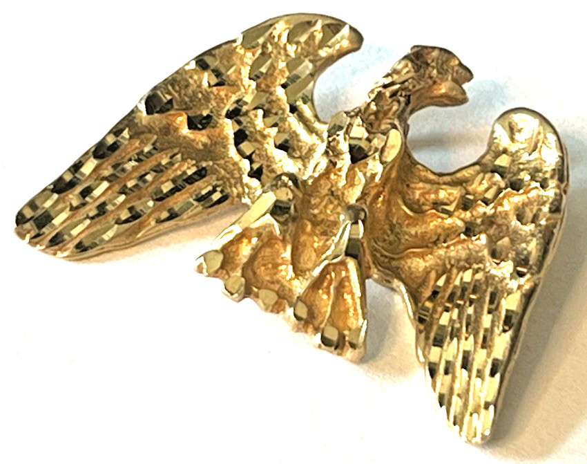 Awesome Solid Real 14K Yellow Gold EAGLE Bird Pendant Charm Animals POWER LQQK