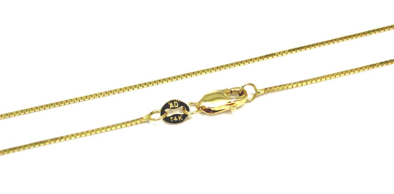 0.65MM 14K YELLOW GOLD SHINY ITALIAN BOX CHAIN NECKLACE LOBSTER CLASP 16″-24″