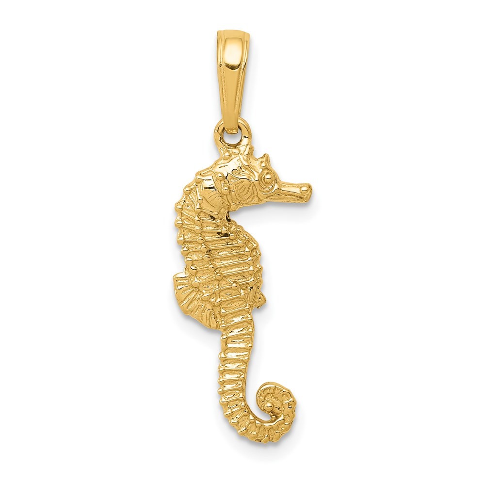 14k Yellow Gold Seahorse Pendant 0.99g L-26mm W-9mm Perfect Gift for Her