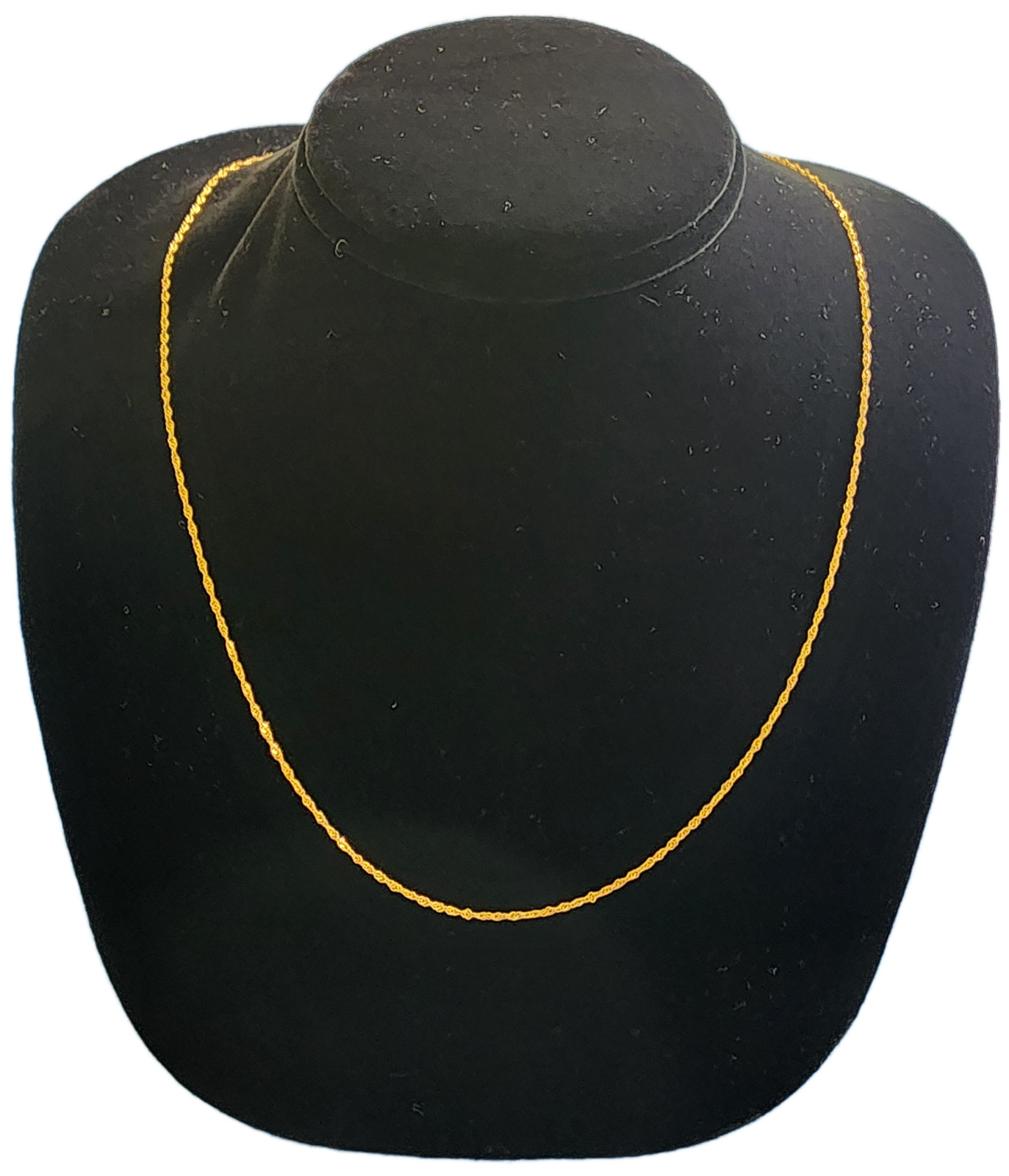 14k Gold Rope Chain Necklace Thin 1mm / Length: 18 inches