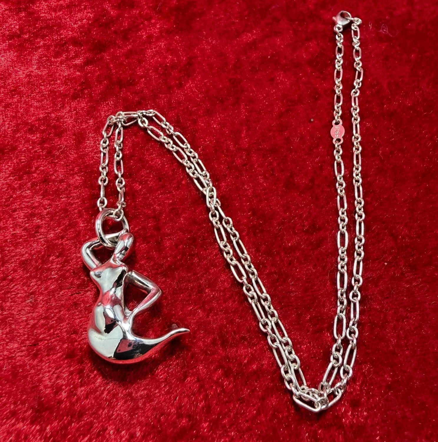 Georg Jensen Mermaid Pendant Necklace No.20 Silver 925 Discontinued Collectors