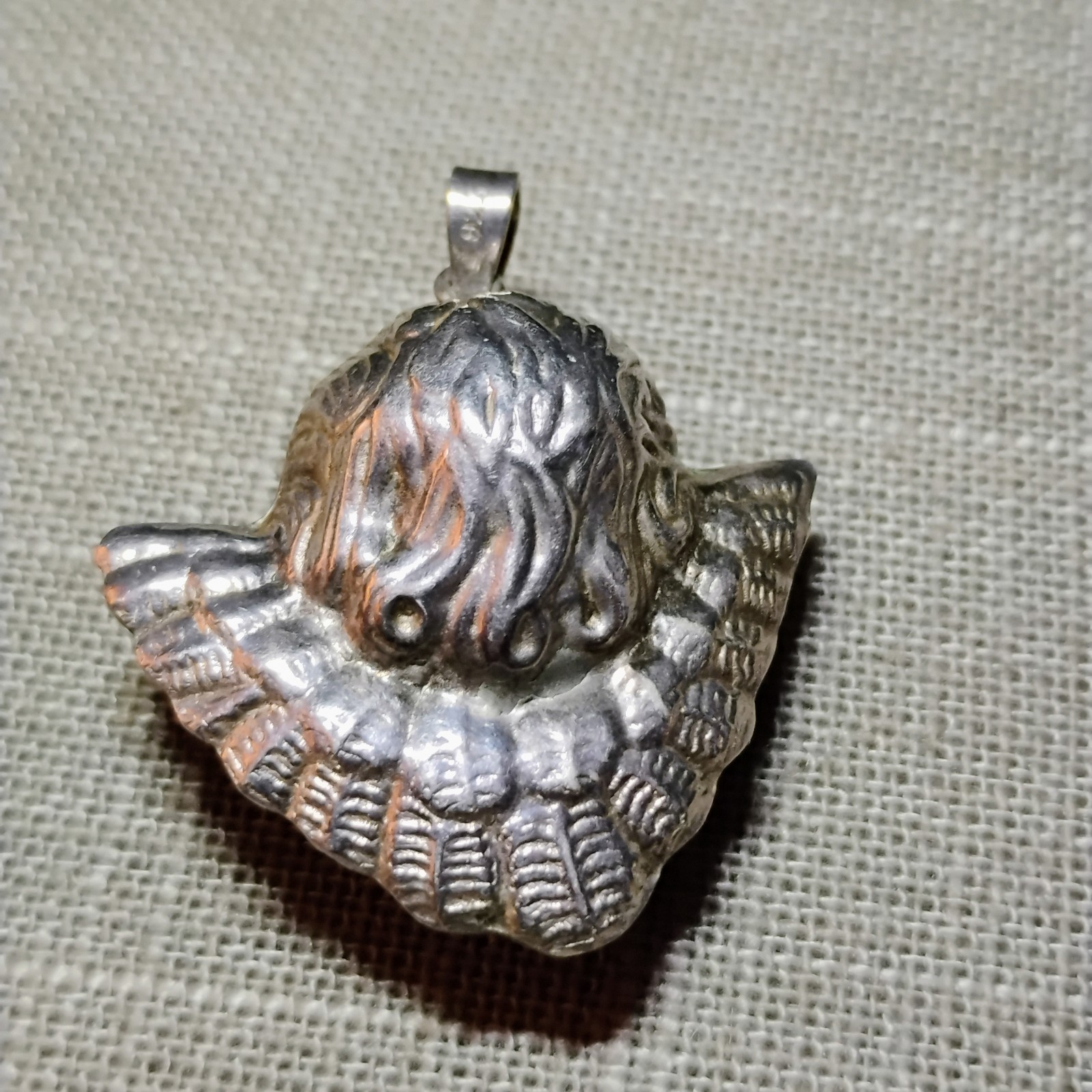 2 Sterling Silver 925 Angels 3D Puffy And Creed February Violets Pendants
