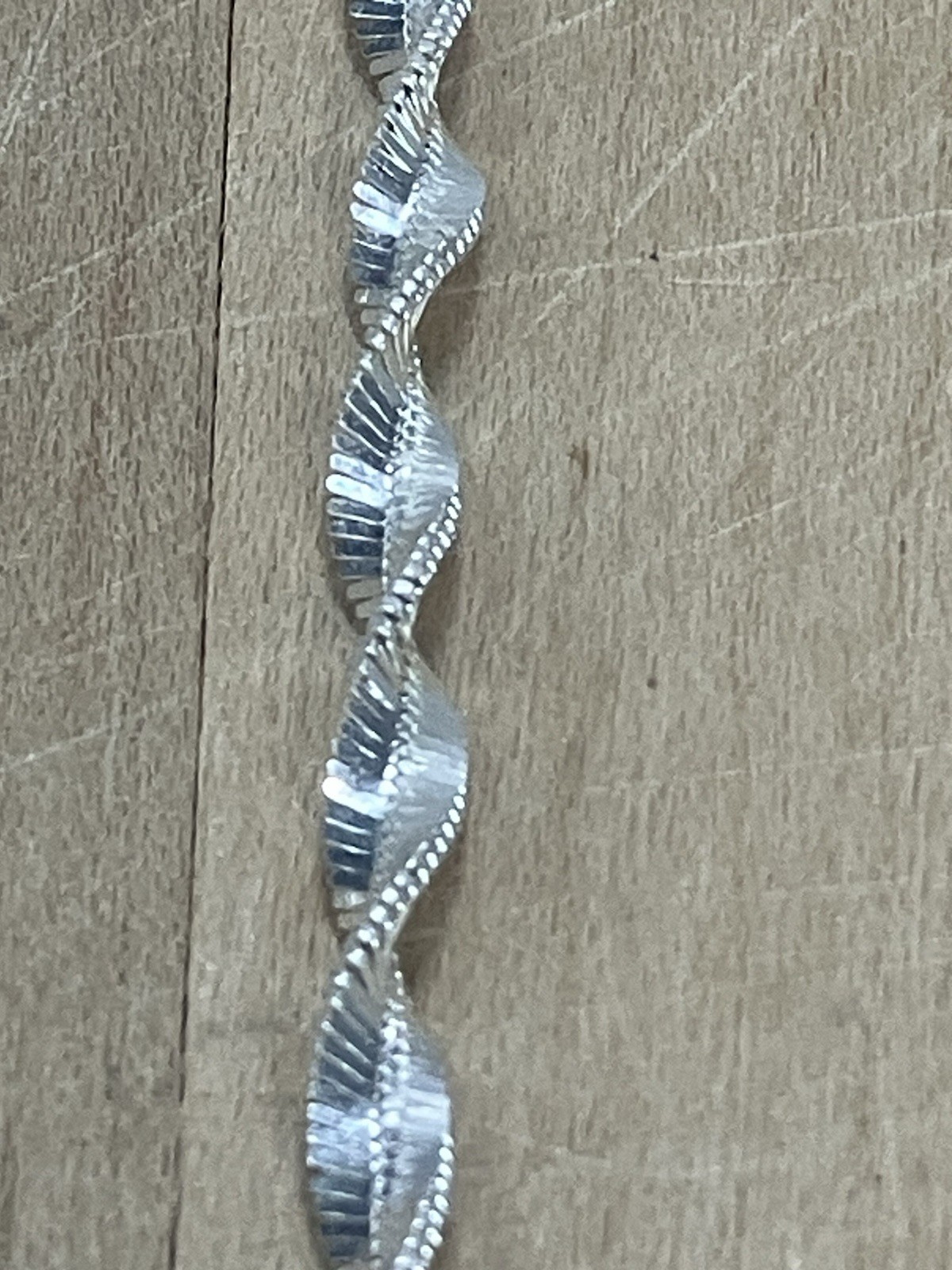 Italy 925 sterling silver chain necklace Diamond Cut Twist Rope Design Sparkle