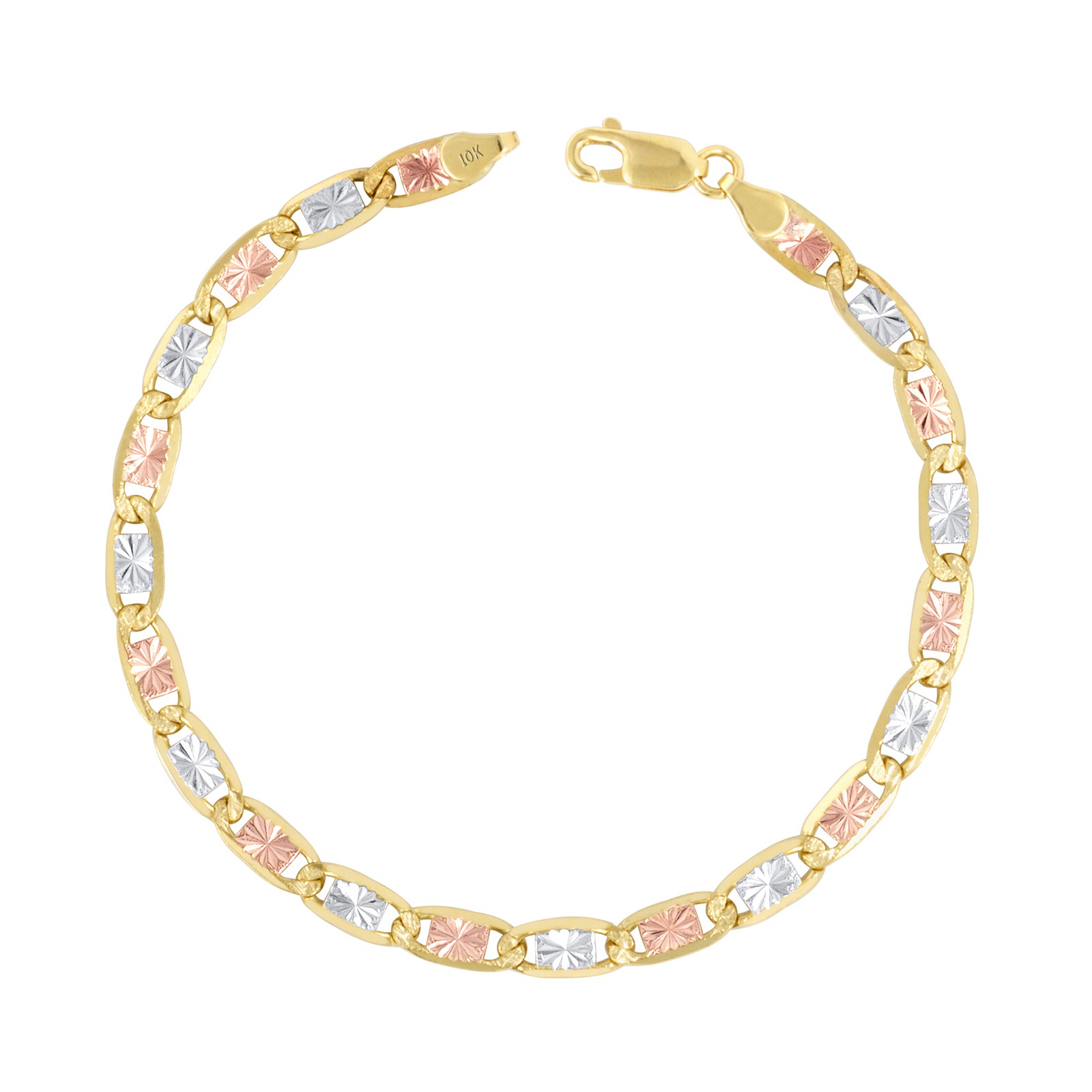 10K Yellow Rose White Gold 1.5mm-5mm Valentino Chain Necklace Bracelet 7″- 26″