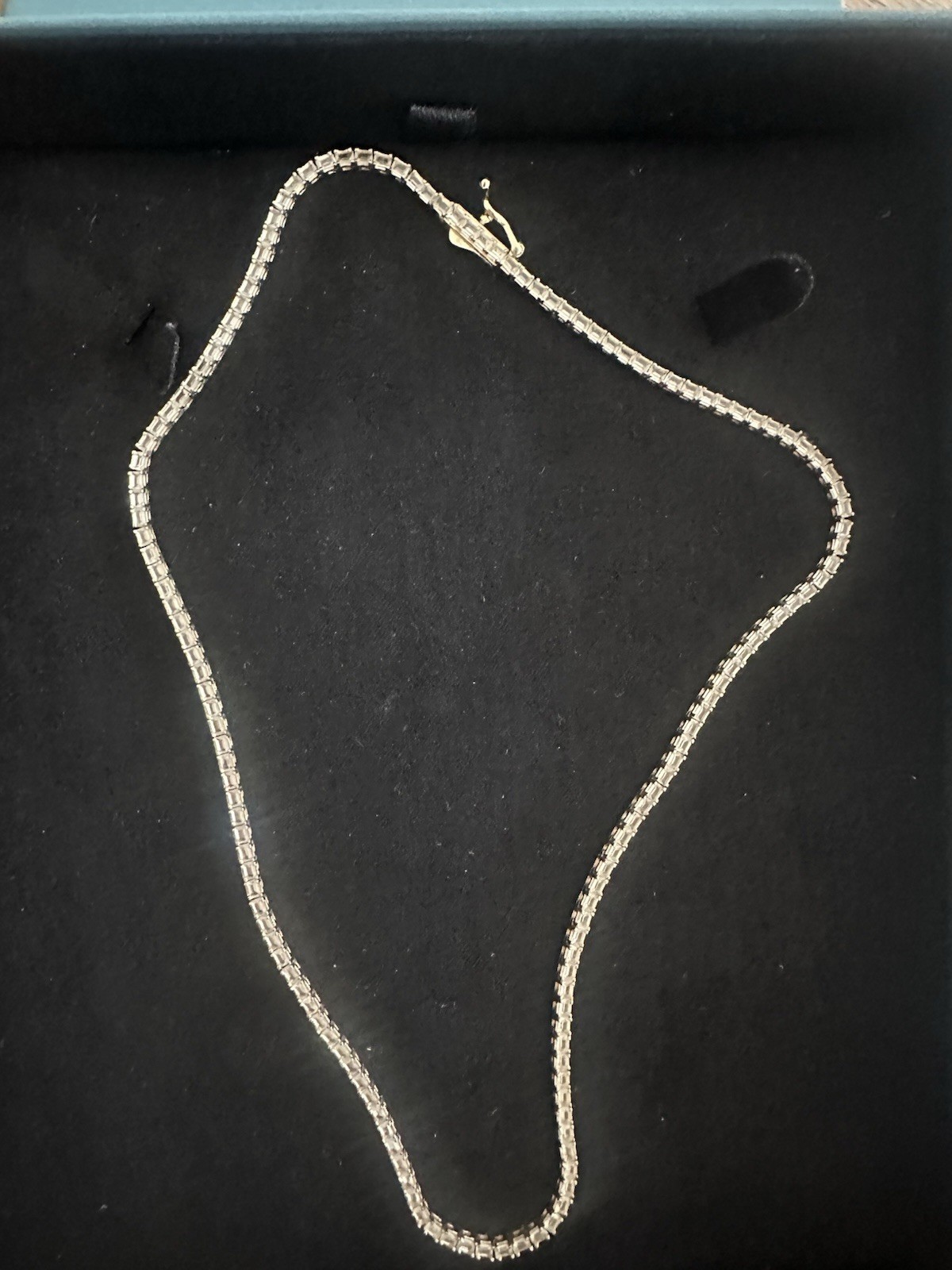 Aurate Lab Grown White Sapphire Horizontal Baguette Tennis Necklace