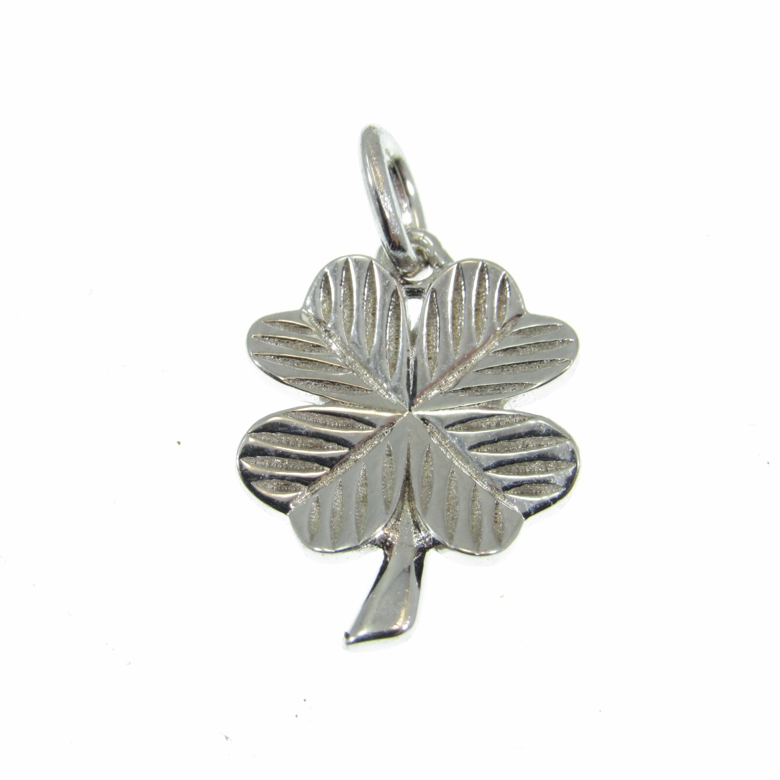 Solid 925 Sterling Silver Lucky Clover, 4 Four Leaf Clover Pendant Luck Charm