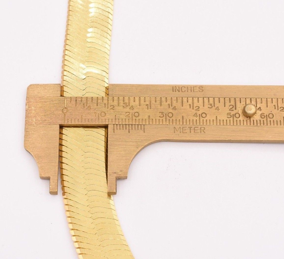14mm Bold Herringbone Chain Necklace 14K Yellow Gold Plated Sterling Silver 925
