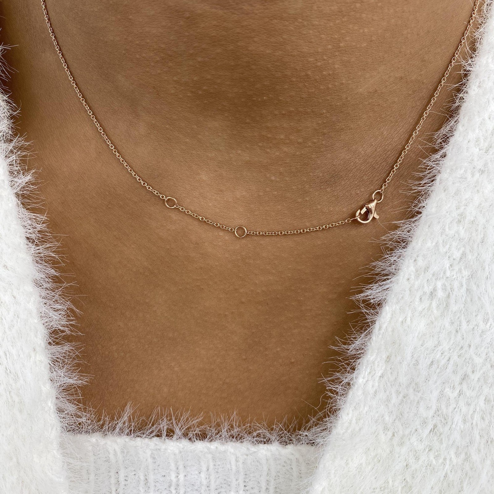 14K Rose Gold Solitaire Necklace 1ct Round E/VVS2 Labcreated Diamond Certified