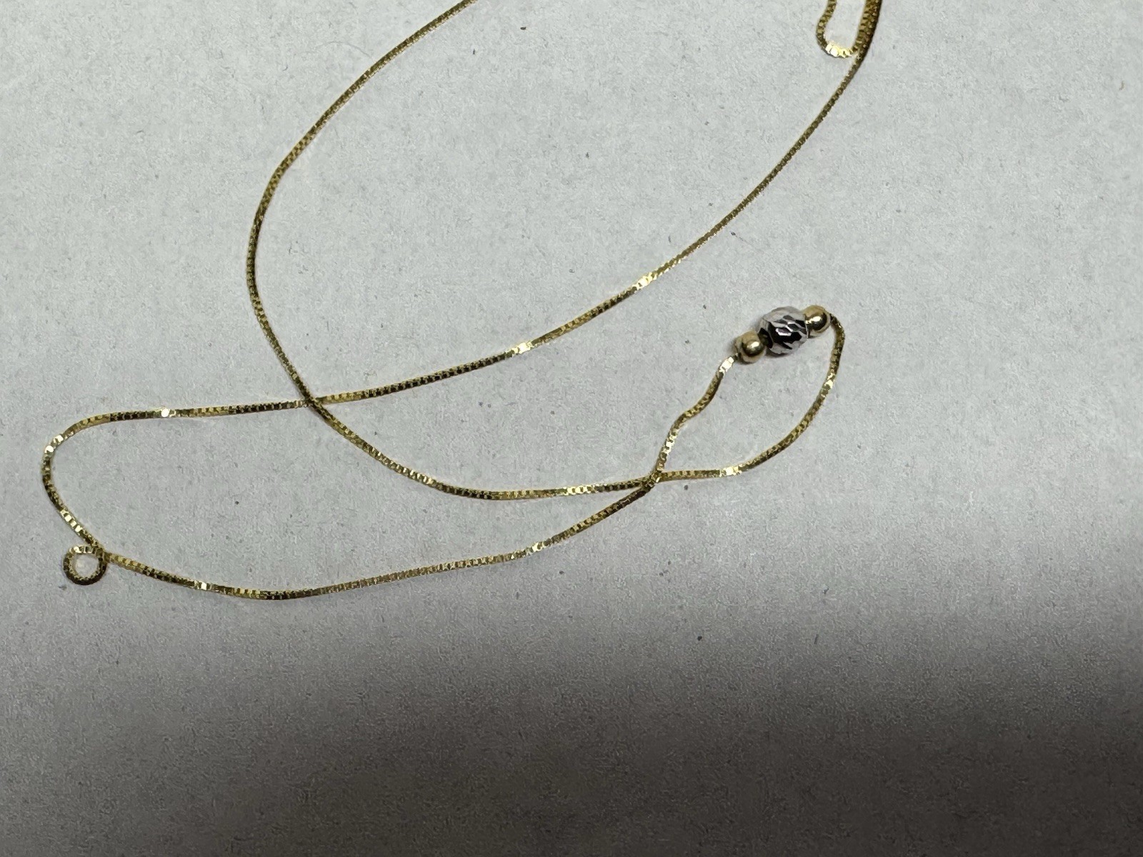 VINTAGE 14k Yellow & White Gold Central Pendant Necklace 1.28g 16″