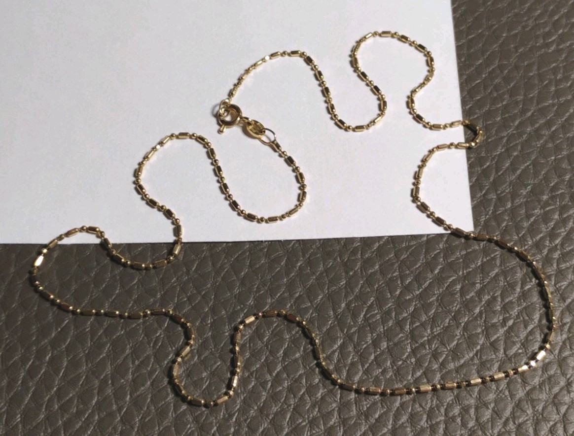 Italy UNOAERRE 14K Gold Italian Ball and Bar Link Chain 18″ Necklace 2.4g, Nice!