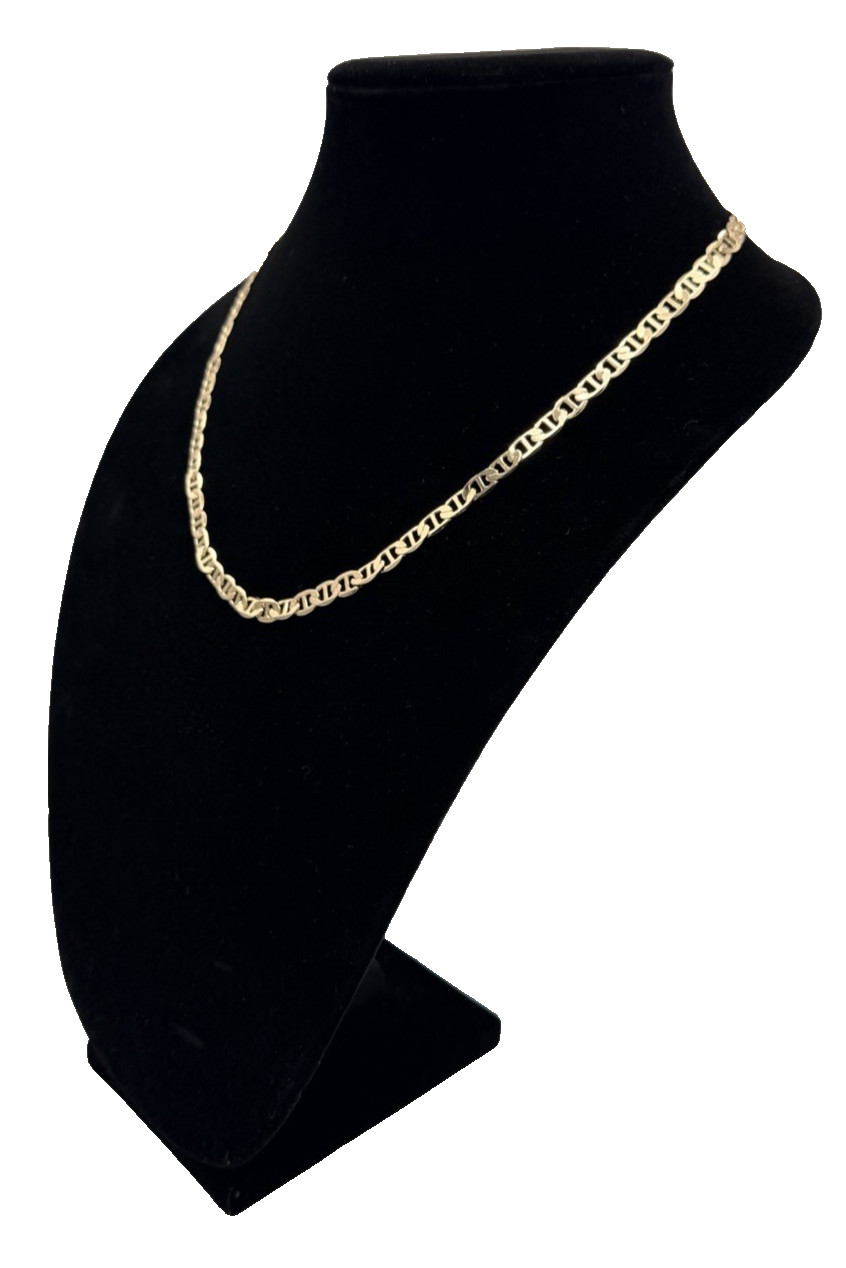18k Gold Filled Mariner Link Necklace (Solid) 21″ 6mm New