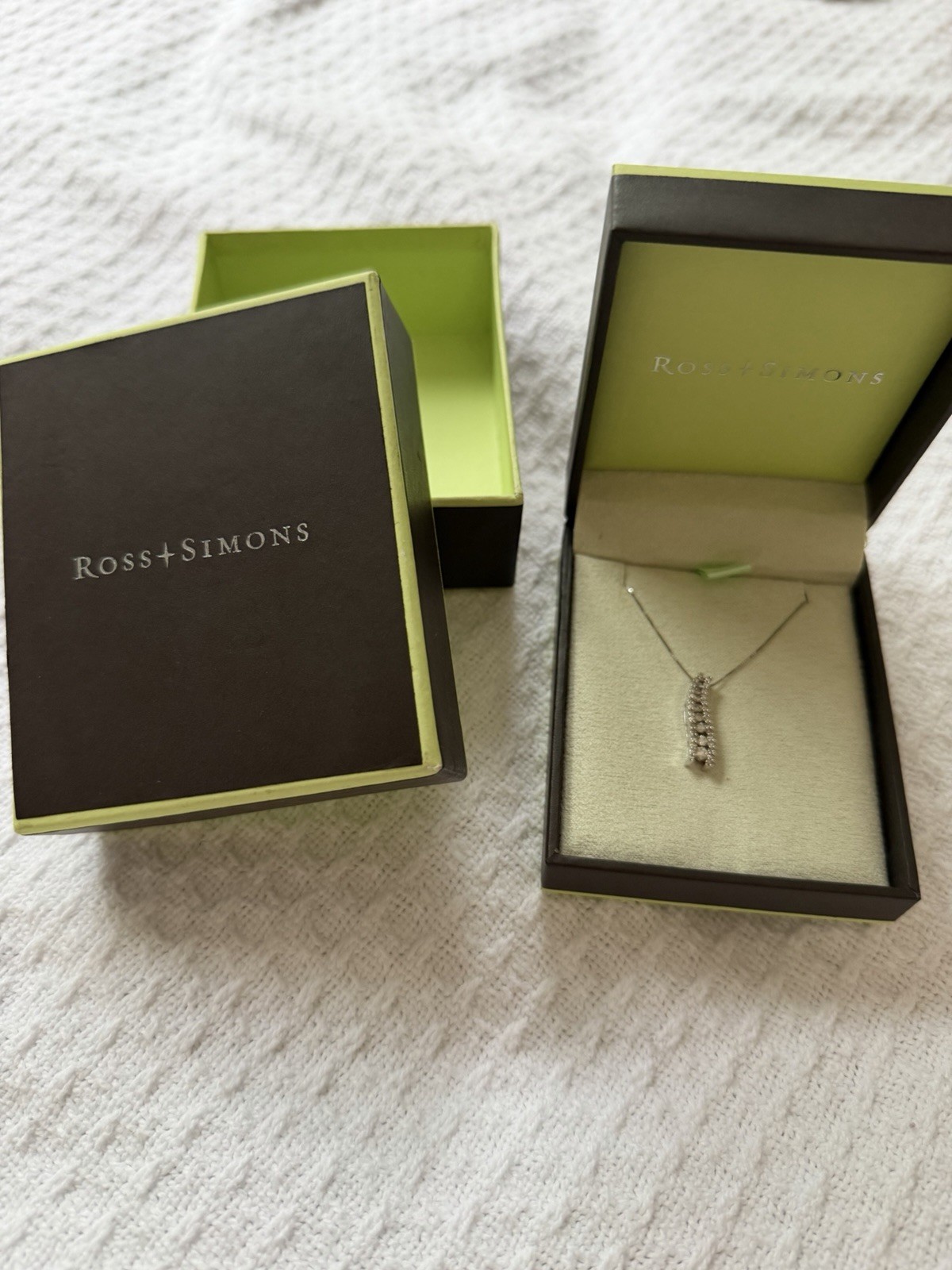 Ross Simon 14 Karat Gold .75 Diamond Pendant White Gold Necklace