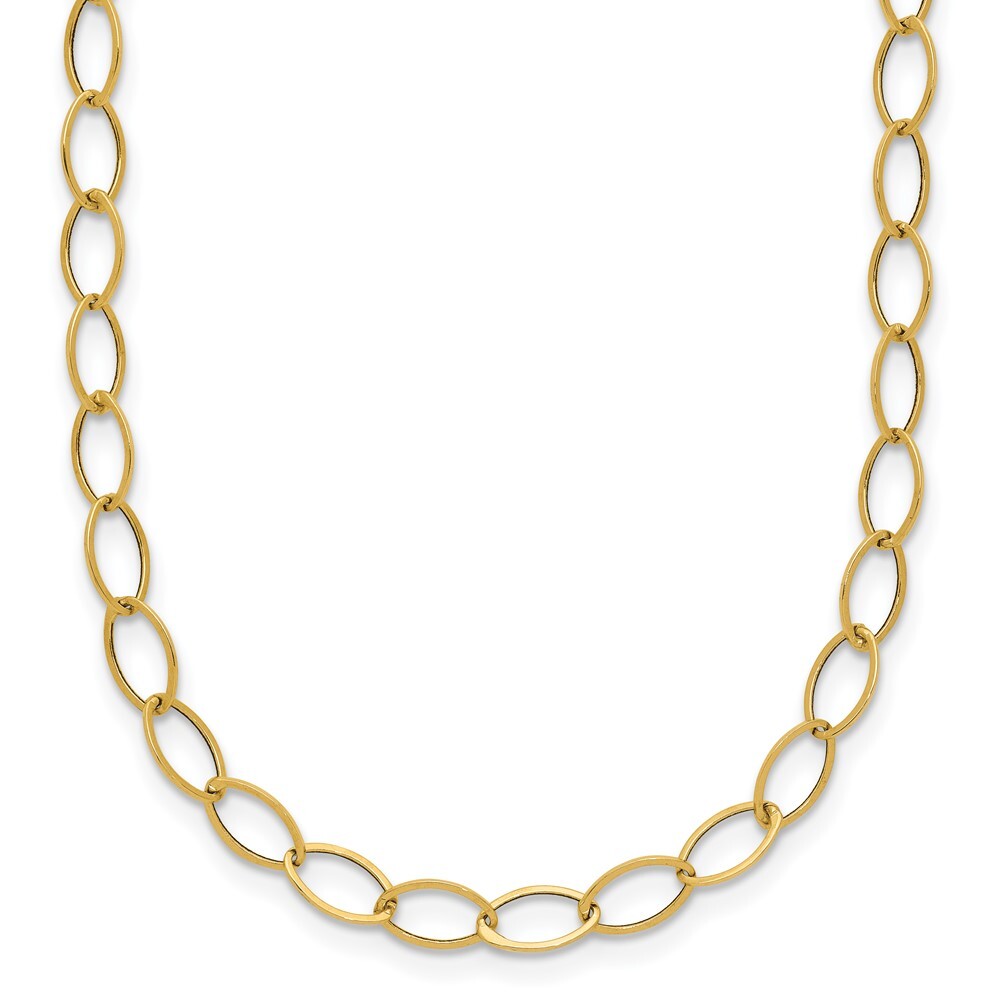 14k Yellow Gold Oval Link Necklace 18″ for Women Men 1.45g