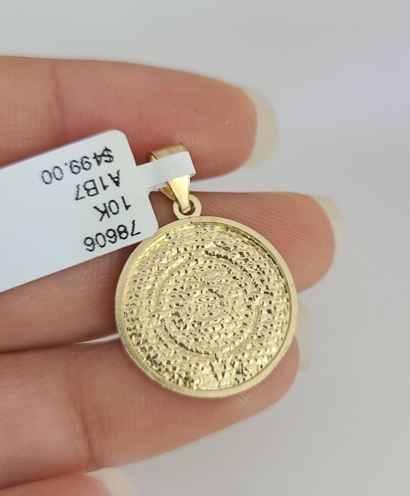 10k Gold Franco Chain Mayan Calendar Charm Pendant 2mm 18-24 Inches Necklace SET