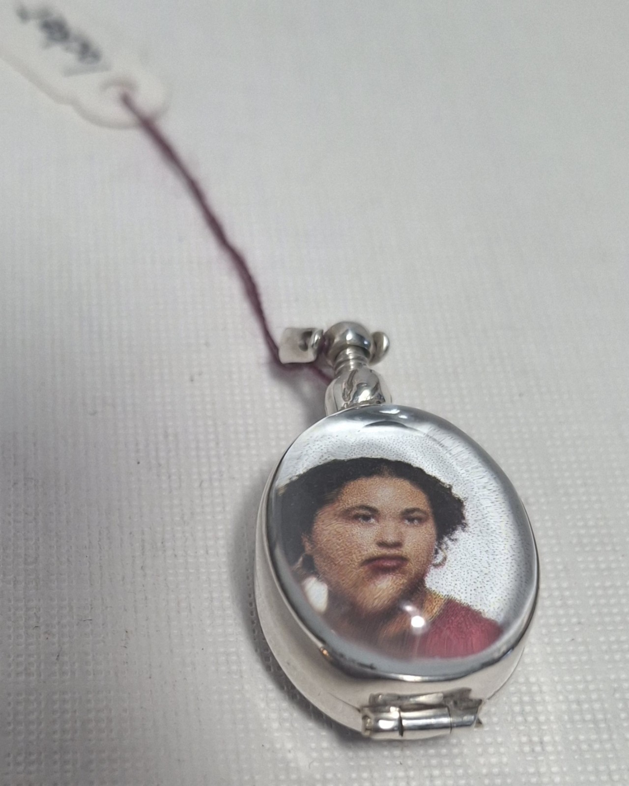 Clear Photo Locket Pendant Oval Clear Sterling Silver Holds 2 Photos