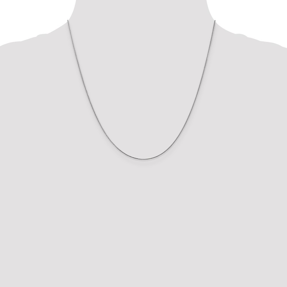 14K White Gold 0.65mm Spiga (Wheat) Chain Necklace 20 Inch Mens Womens