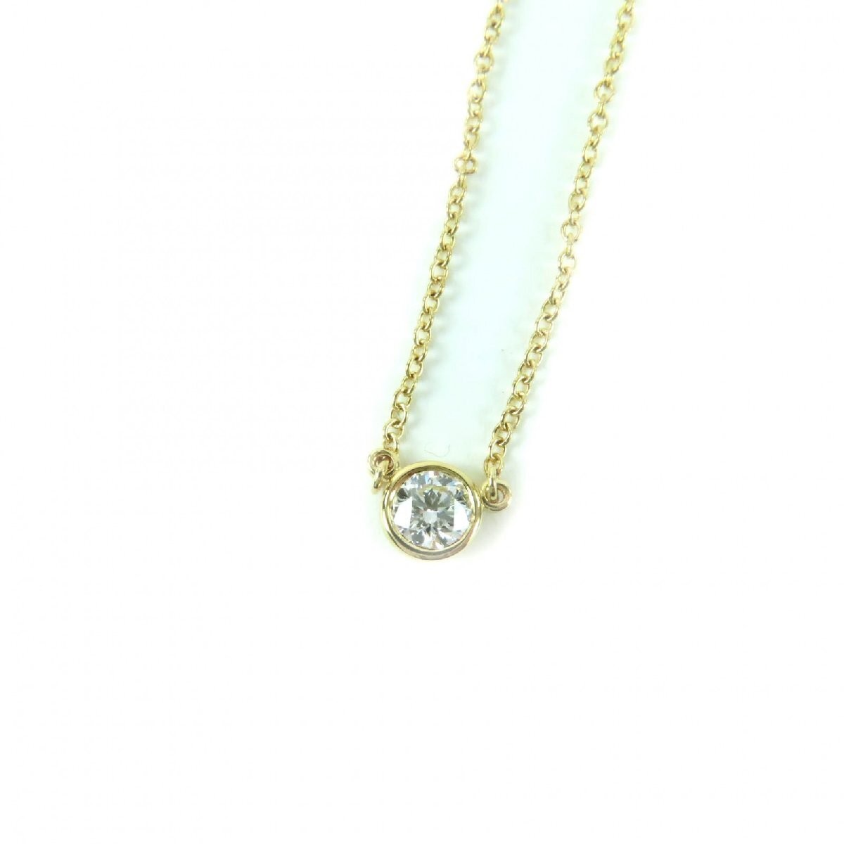 Tiffany & Co. Elsa Peretti 750YG By The Yard 1PD Necklace 0.22ct G VVS2 3EX NONE