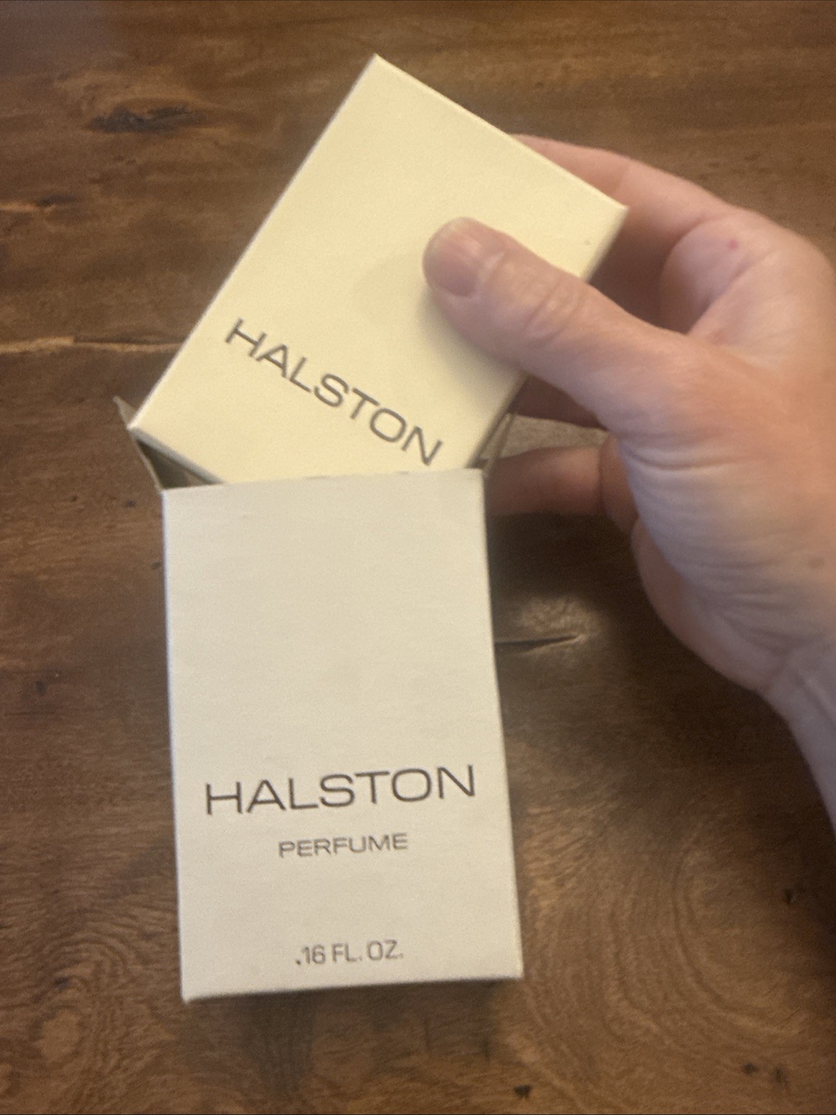 HALSTON Bottle For Perfume Necklace Marked Sterling Original Box