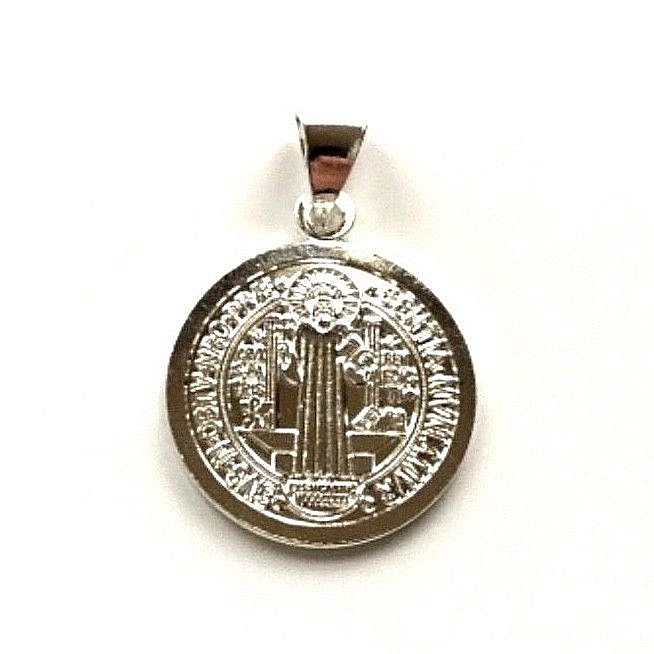 925 SILVER SAINT BENEDICT PENDANT / 925 PLATA MEDALLA DE SAN BENITO – 20mm #2