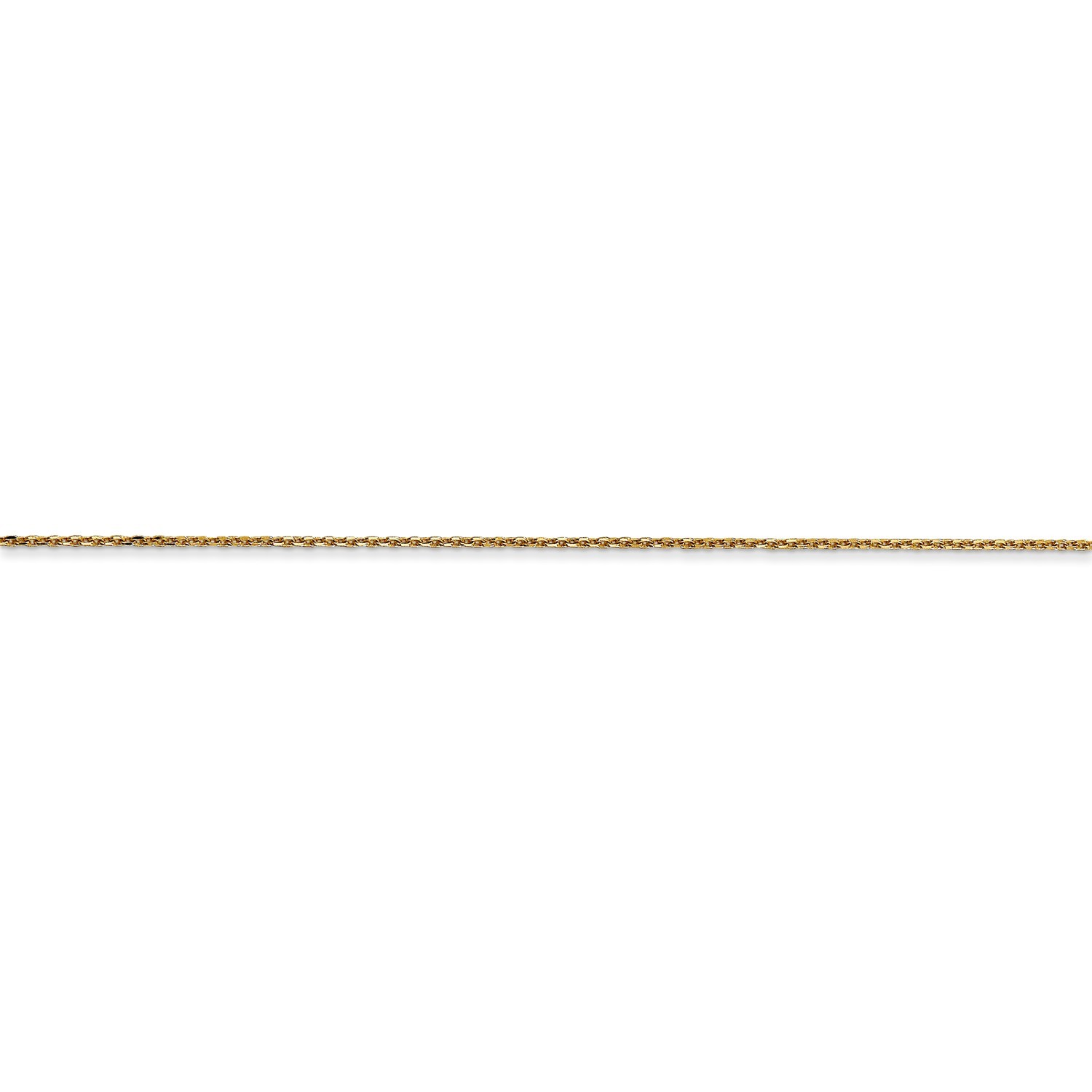14k Yellow Gold 0.65mm Diamond Cut Solid Cable Chain w/ Lobster Clasp 16″ – 24″